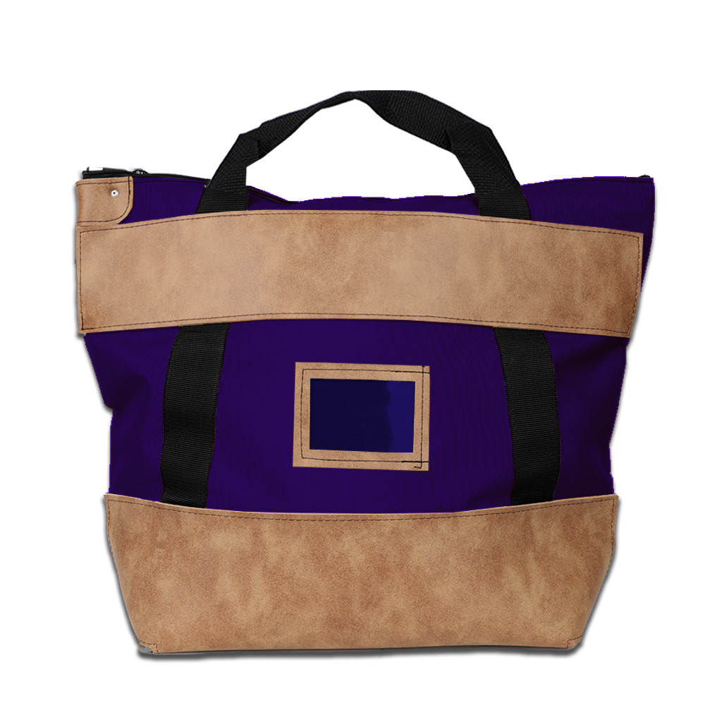 Purple 1000D Nylon Locking Courier Bag 21W x 18H x 8D - Keyed Alike Lock (Default)