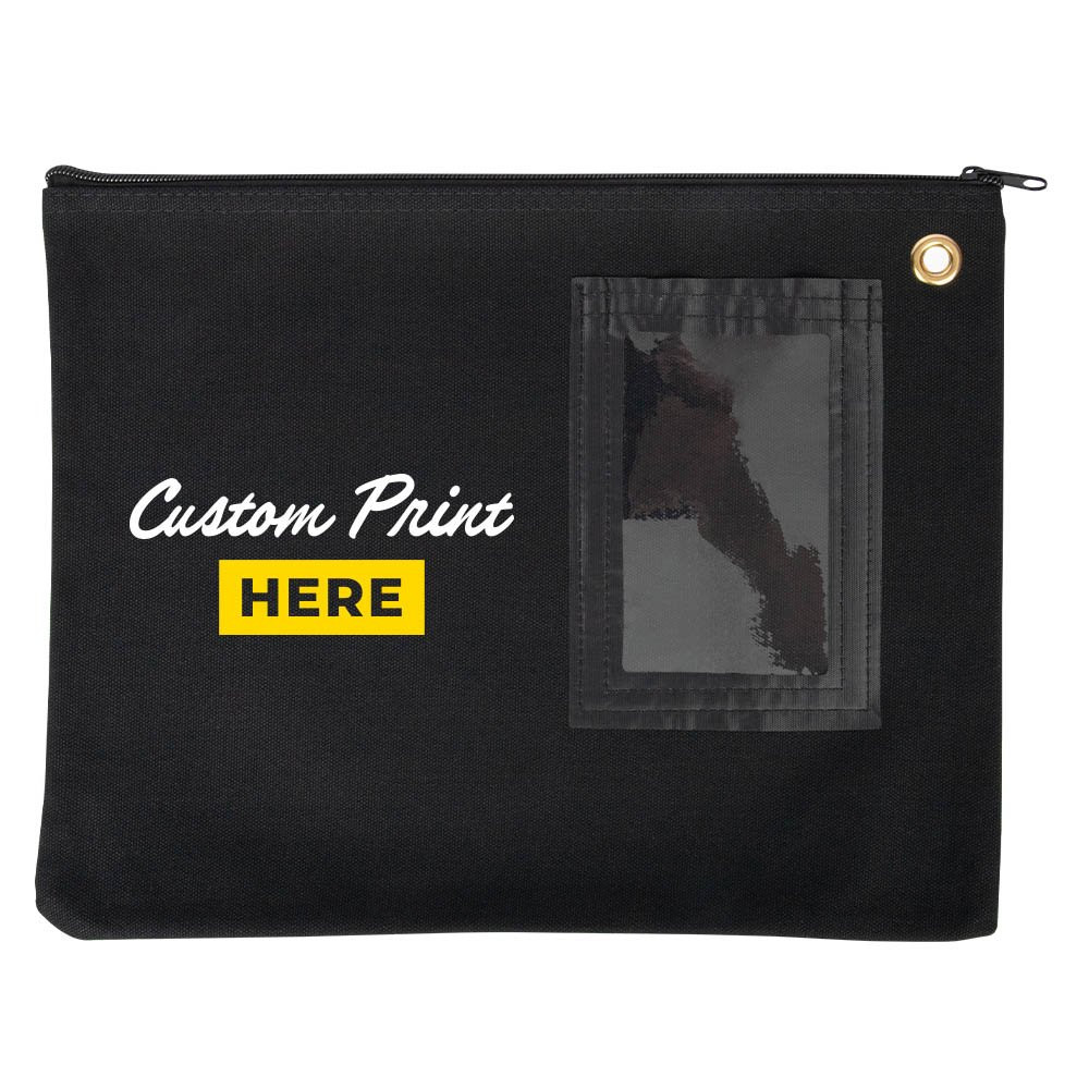 4W x 11H 14oz Cotton Canvas Flat Transit Sac Shown In Black