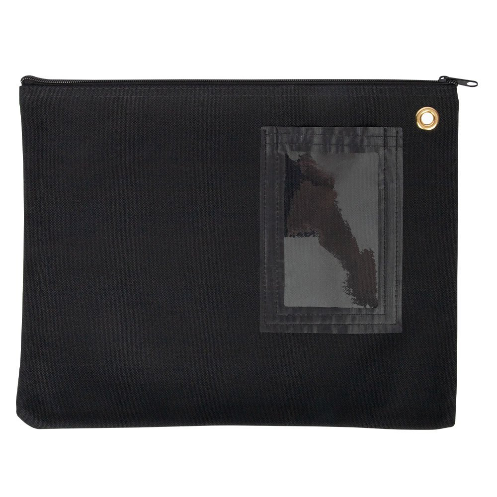 14W x 11H Black 14 oz. Cotton Canvas Large Zipper Bags With Upgraded Cardholder
