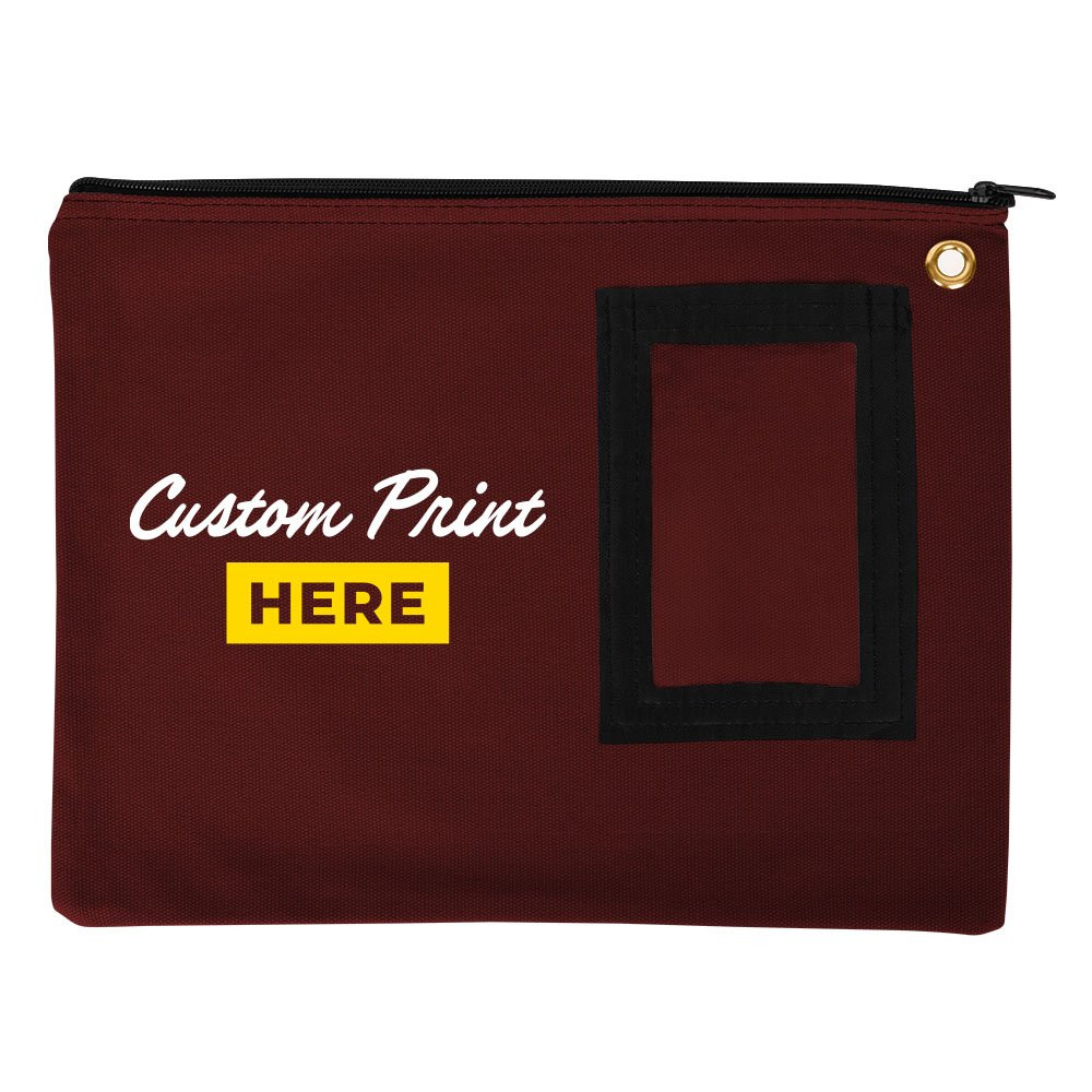 4W x 11H 14oz Cotton Canvas Flat Transit Sac Shown In Burgundy