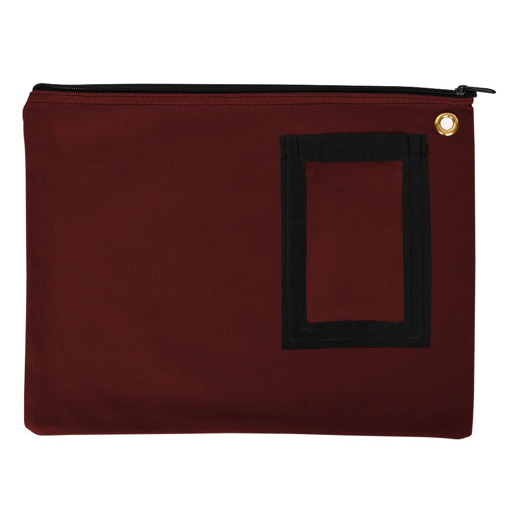 14W x 11H Burgundy 14 oz. Cotton Canvas Large Zipper Bags With Upgraded Cardholder 