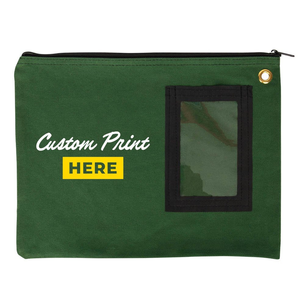 4W x 11H 14oz Cotton Canvas Flat Transit Sac Shown In Forest Green