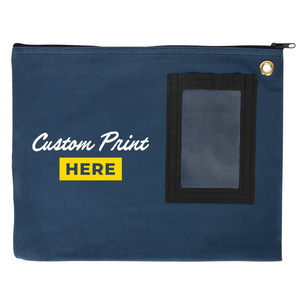 4W x 11H 14oz Cotton Canvas Flat Transit Sac Shown In Navy Blue