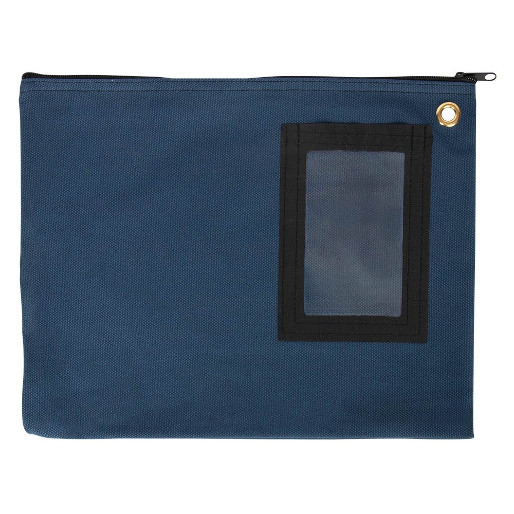 14W x 11H Navy Blue 14 oz. Cotton Canvas Large Zipper Bags With Upgraded Cardholder 