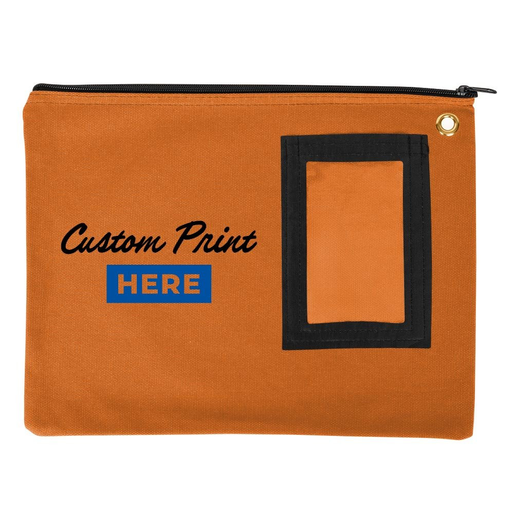 4W x 11H 14oz Cotton Canvas Flat Transit Sac Shown In Orange