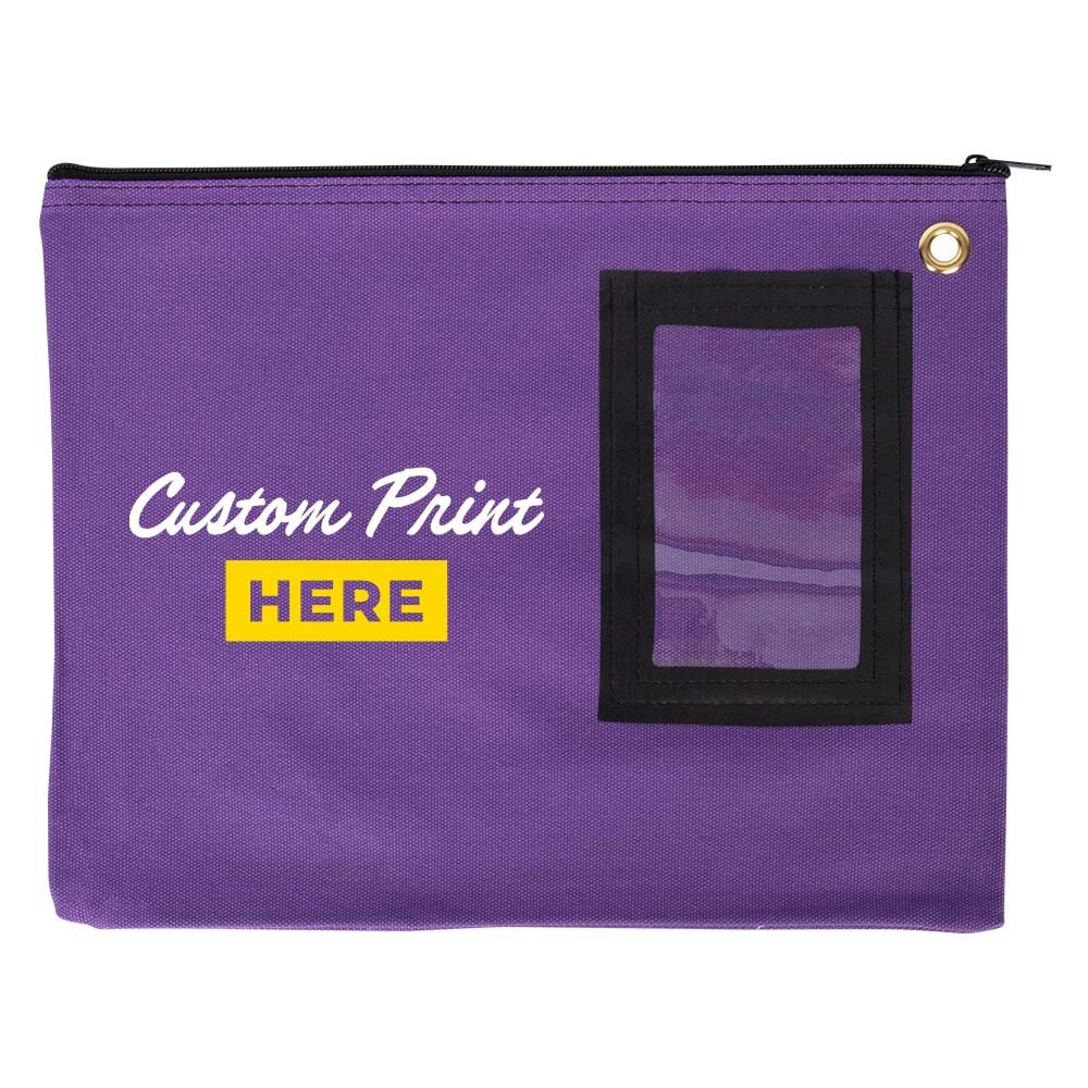 4W x 11H 14oz Cotton Canvas Flat Transit Sac Shown In Pruple