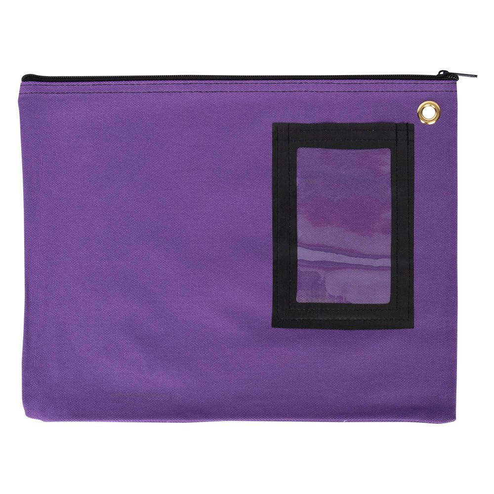 14W x 11H Purple 14 oz. Cotton Canvas Large Zipper Bags With Upgraded Cardholder