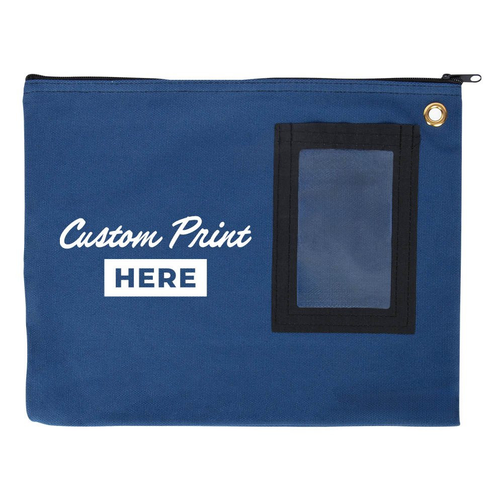  14W x 11H 14oz Cotton Canvas Flat Transit Sac Shown In Royal Blue With 1-Color Imprint