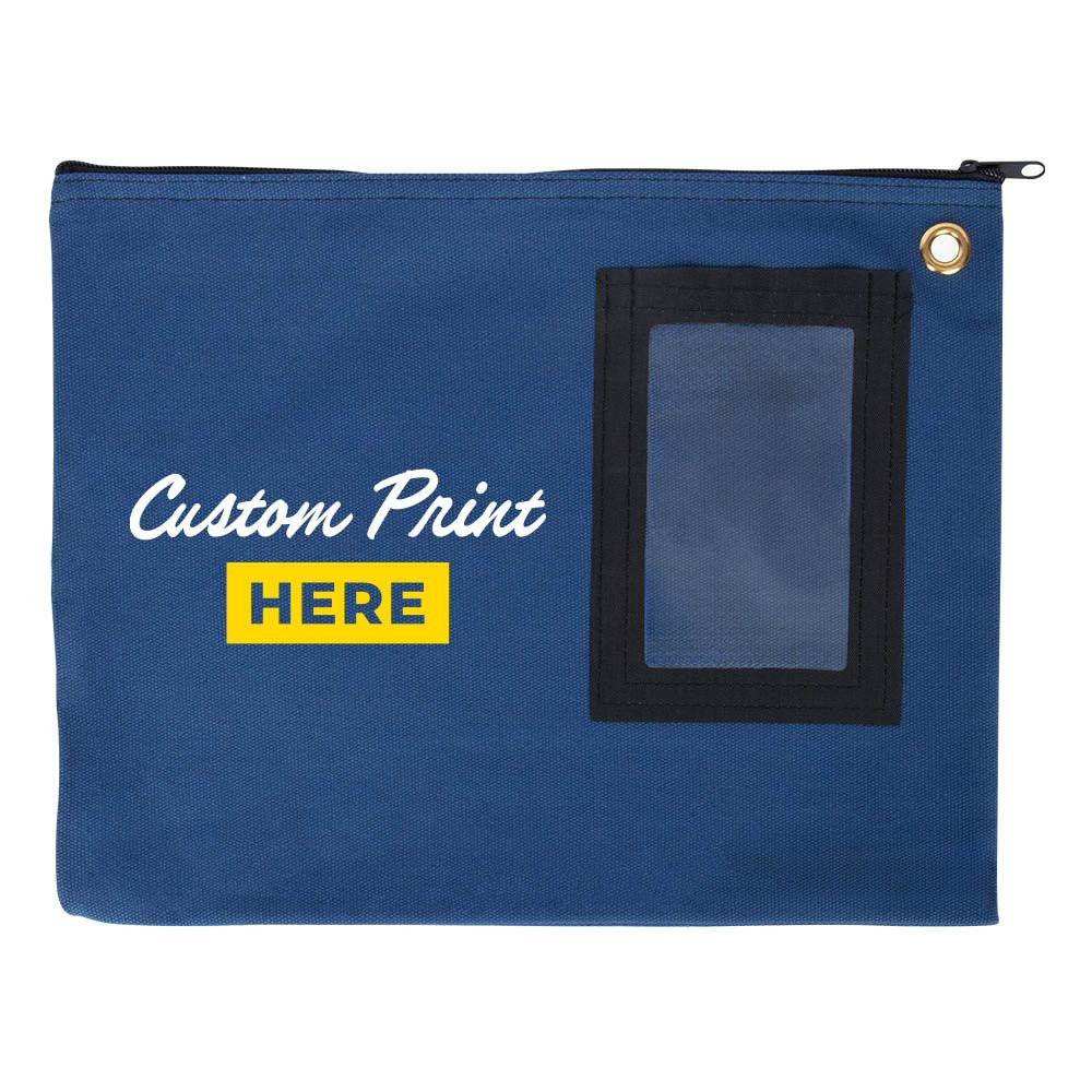 4W x 11H 14oz Cotton Canvas Flat Transit Sac Shown In Royal Blue