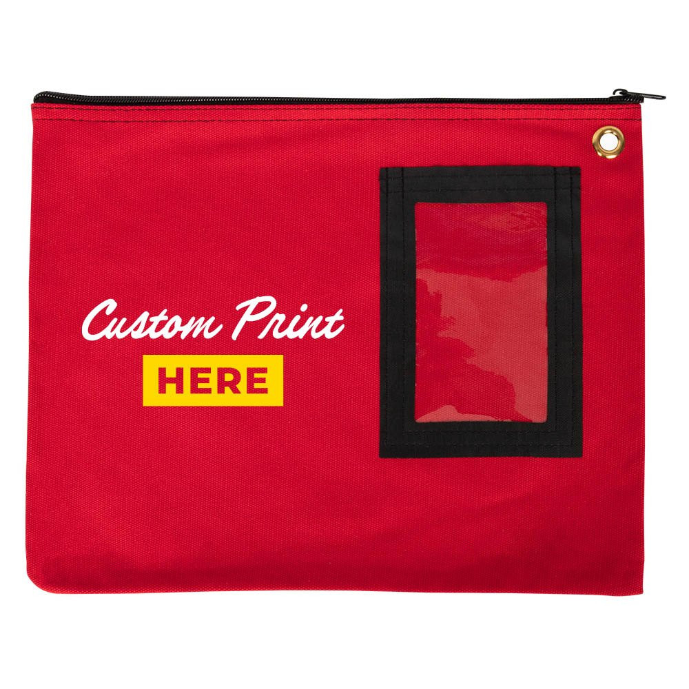 4W x 11H 14oz Cotton Canvas Flat Transit Sac Shown In Red
