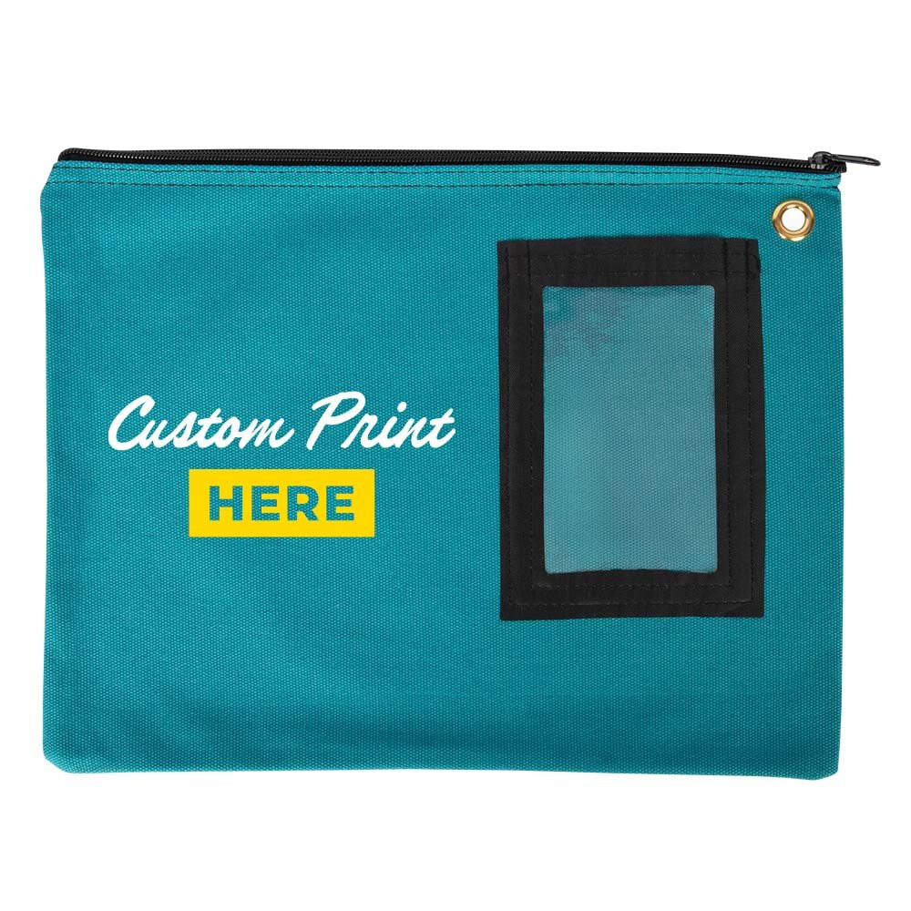4W x 11H 14oz Cotton Canvas Flat Transit Sac Shown In Teal