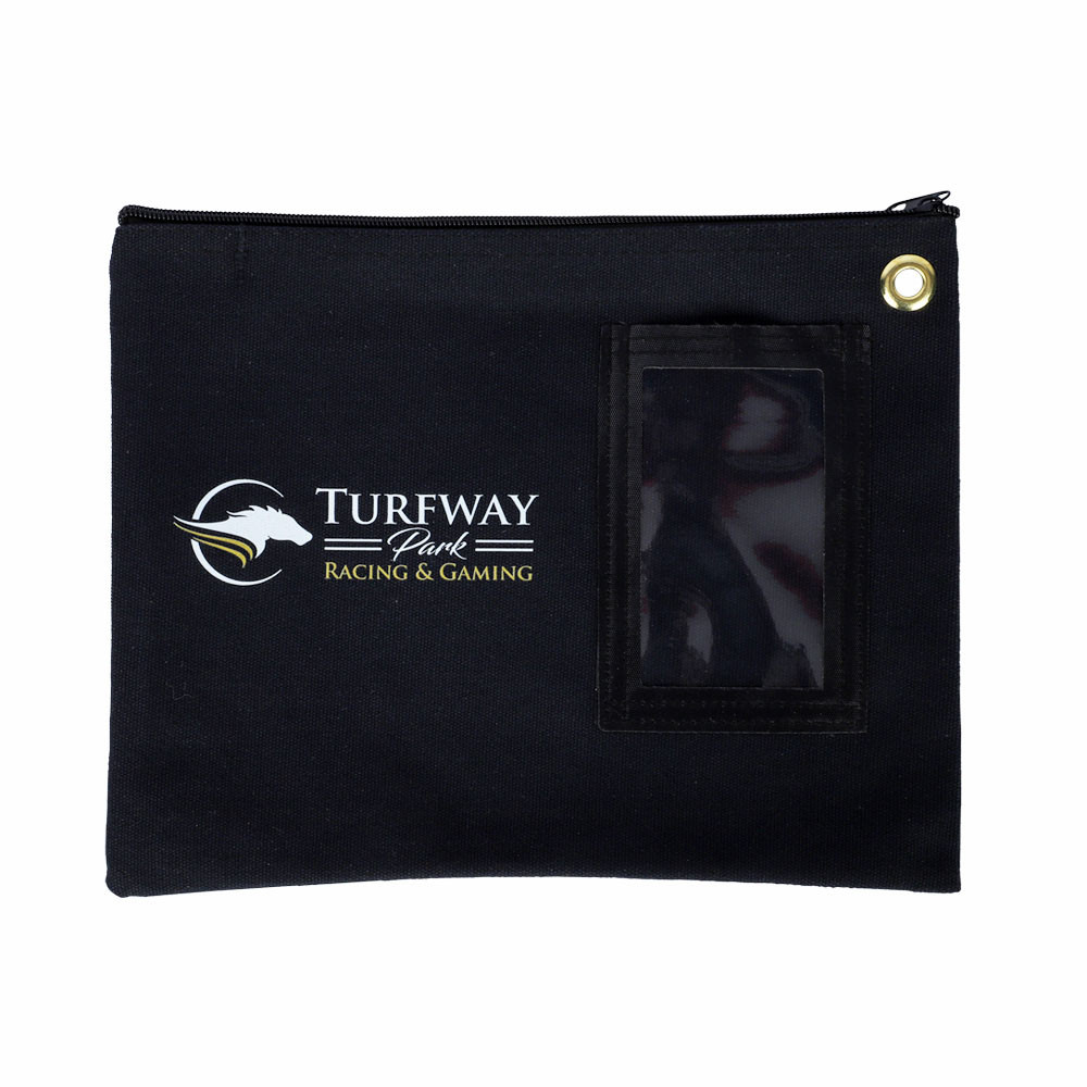 12W x 9H Full-Color Imprinted 14 oz. Cotton Canvas Zipper Bag Shown In Black