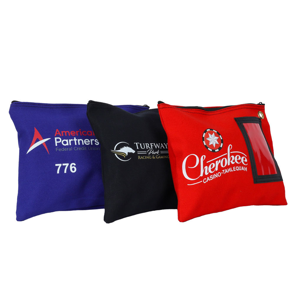 12W x 9H Full-Color Imprinted 14 oz. Cotton Canvas Zipper Bags 