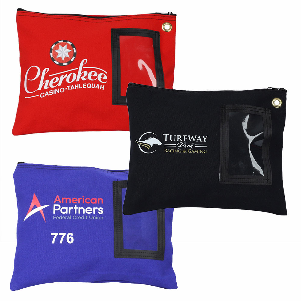 12W x 9H Full-Color Imprinted 14 oz. Cotton Canvas Zipper Bags 