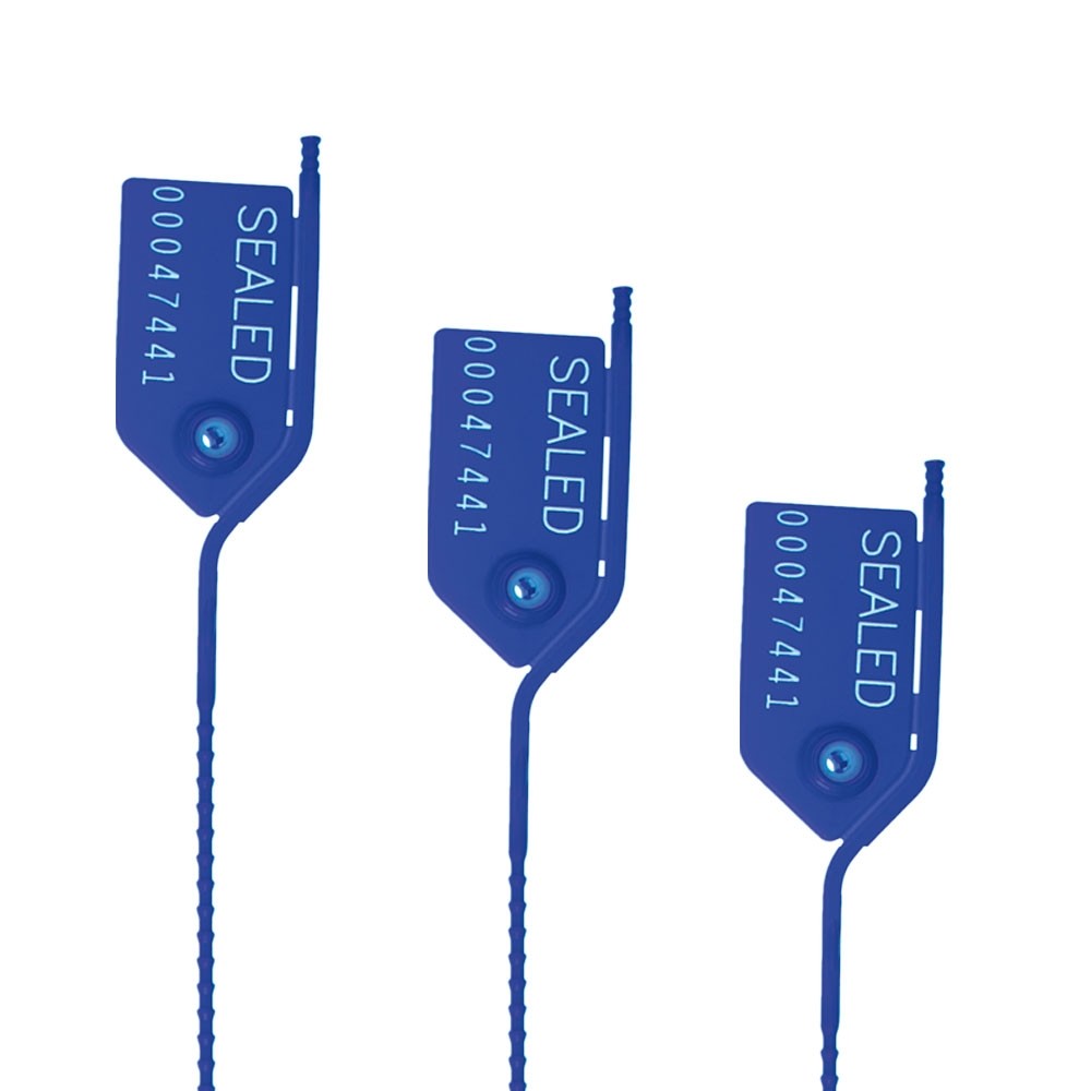 Pull Tight Security Seal With Side Tear - Blue - Numbered 
