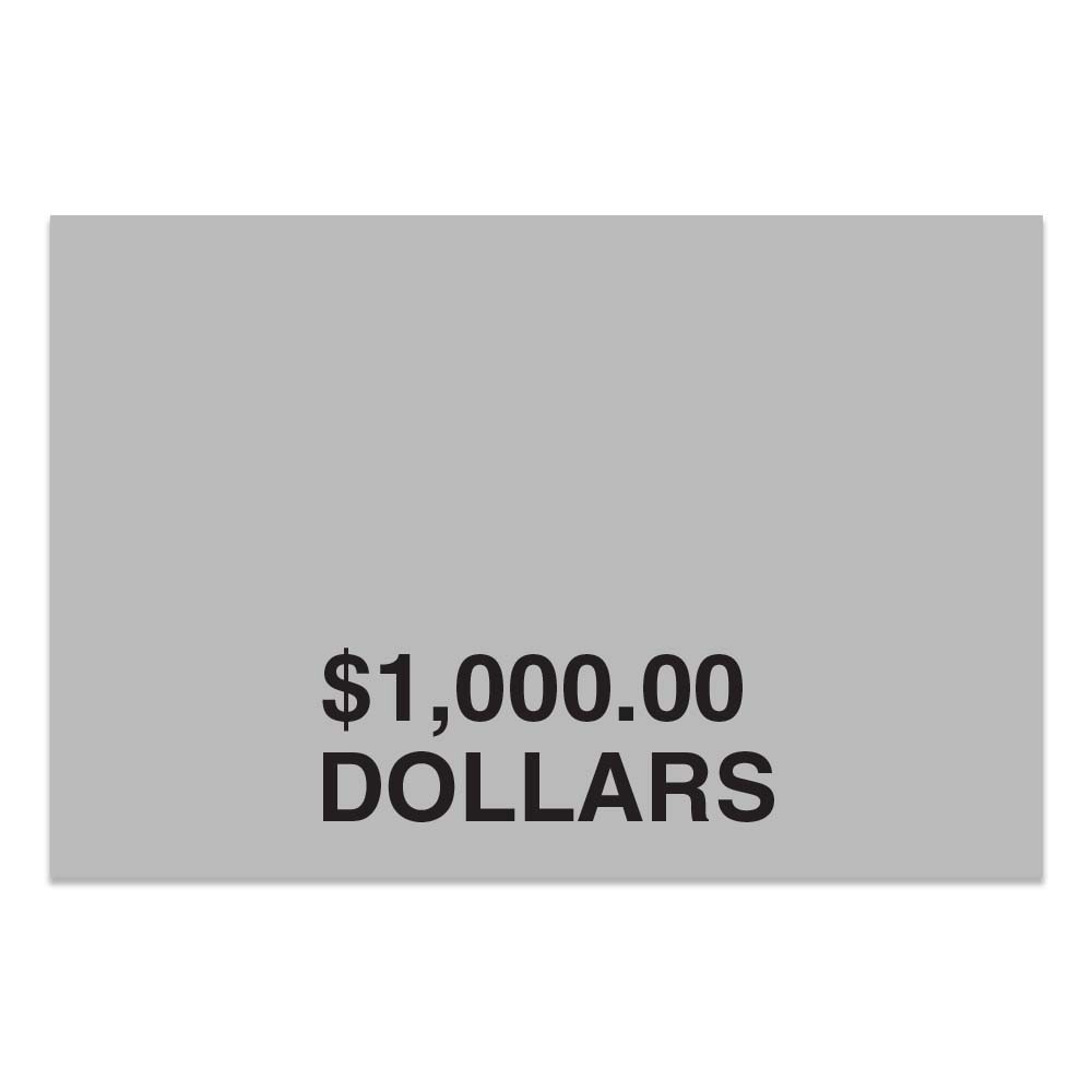 Coin Bag Custom Imprinted Shipping Label Shown In Gray - Whole Dollars $1000