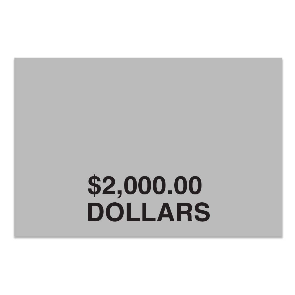Coin Bag Custom Imprinted Shipping Label Shown In Gray - Whole Dollars $2000