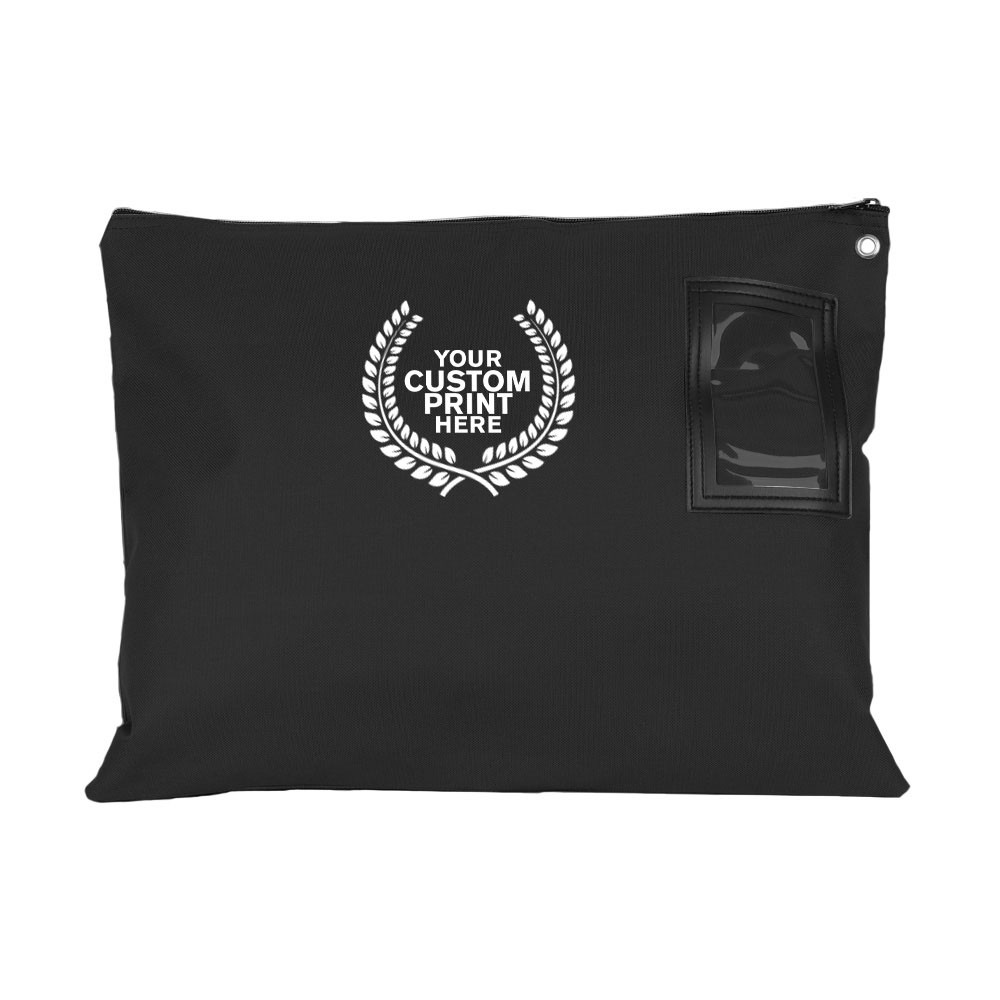 Black-1-Color Imprinted - 1000D Cordura 18Wx14H Large Zipper Bag