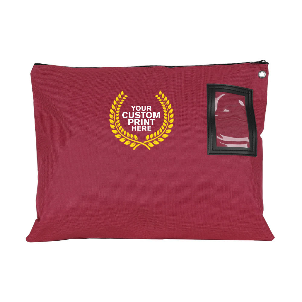 Burgundy- Full-Color Imprinted - 1000D Cordura 18Wx14H Large Zipper Bag