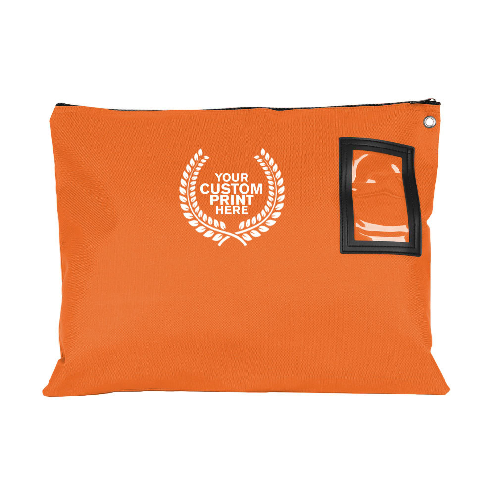 orange-1-Color Imprinted - 1000D Cordura 18Wx14H Large Zipper Bag