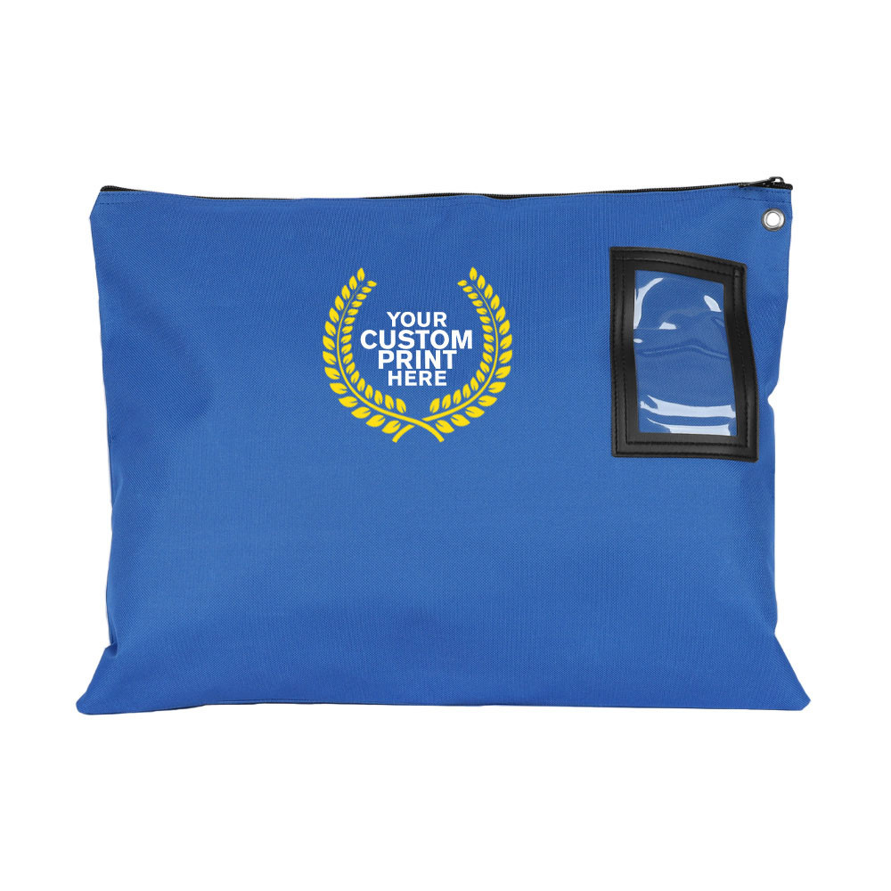 Royal Blue-Full-Color Imprinted - 1000D Cordura 18Wx14H Large Zipper Bag