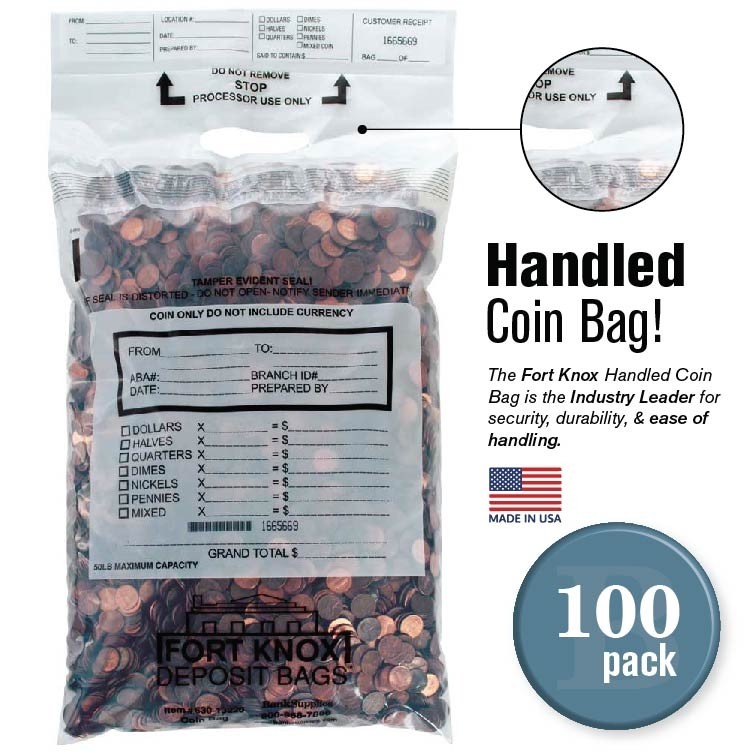 Coin Deposit Bags - 100 Pack