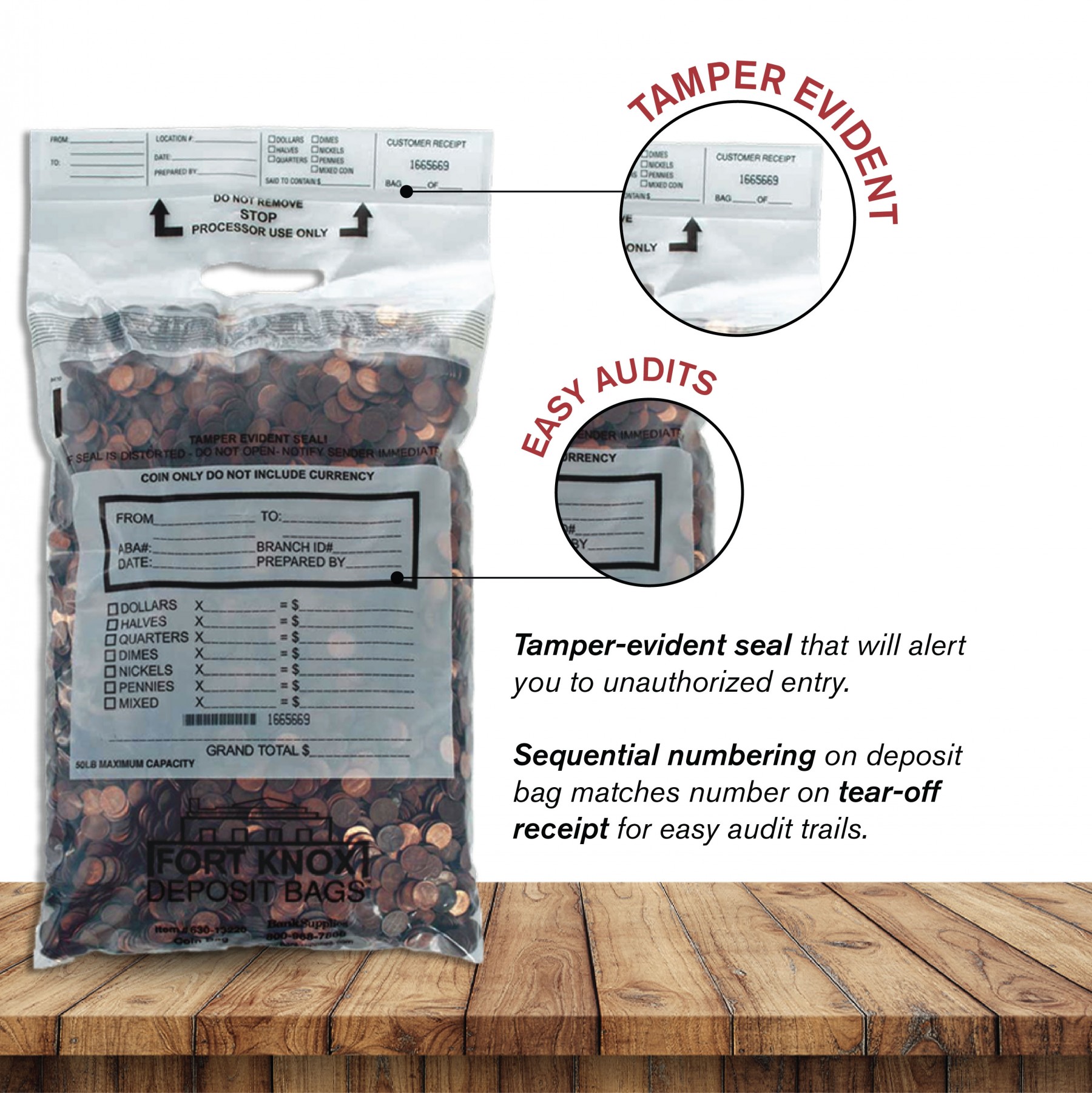 Handled Coin Bags, poly bag 