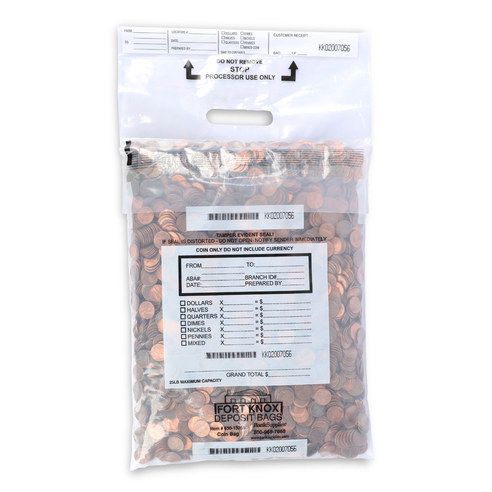 handled coin bag - Half Size Handled Coin Bags 10-1/2W x 13H - 25lbs - Full with coin 