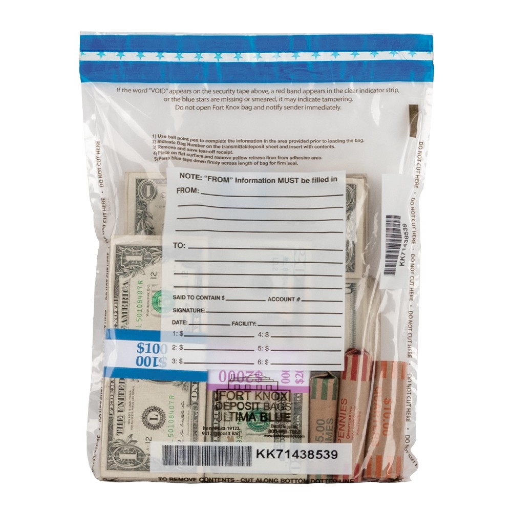 Deposit Bag with External Pocket - 9W x 12H