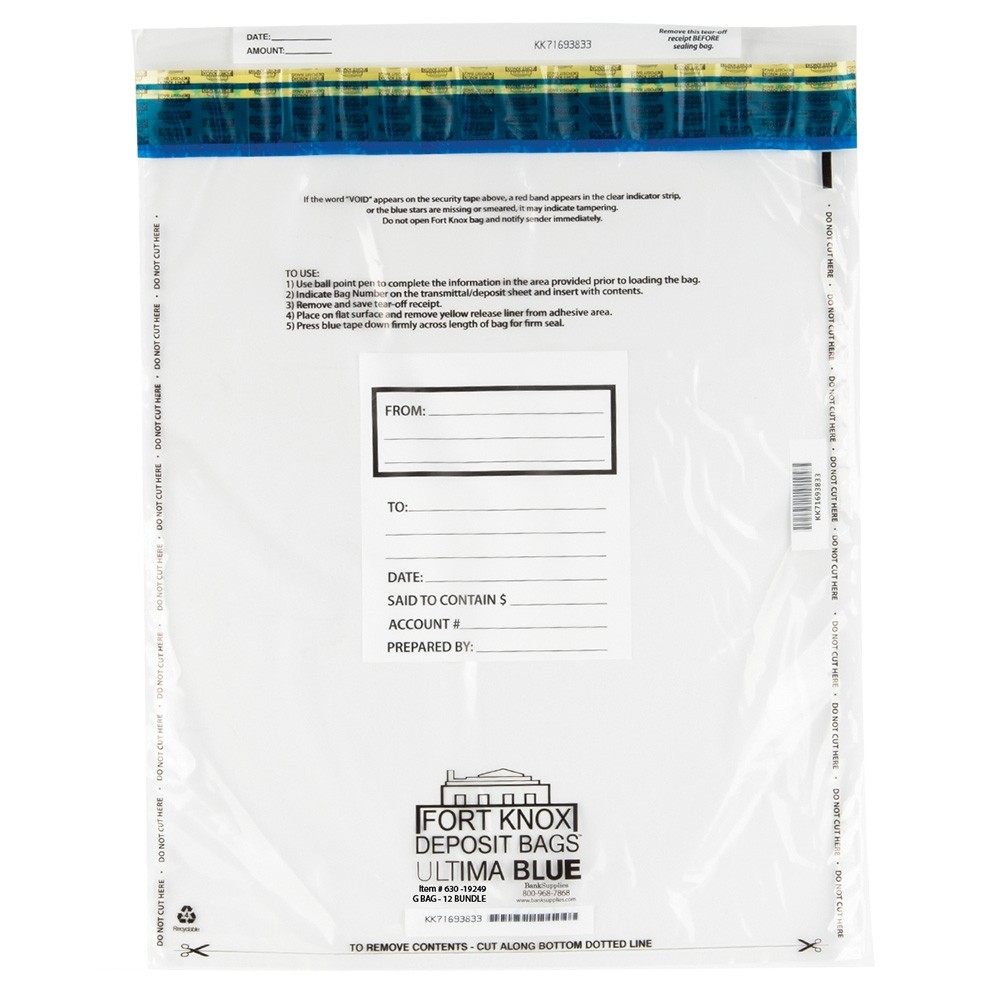 19W x 24H 12 Bundle Ultima Blue® Money Bags - G Bag 