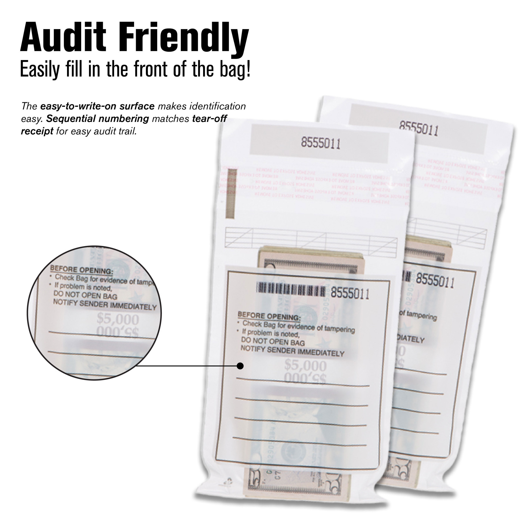 1 Strap Bags - 5W x 7-1/2H, Audit Friendly 