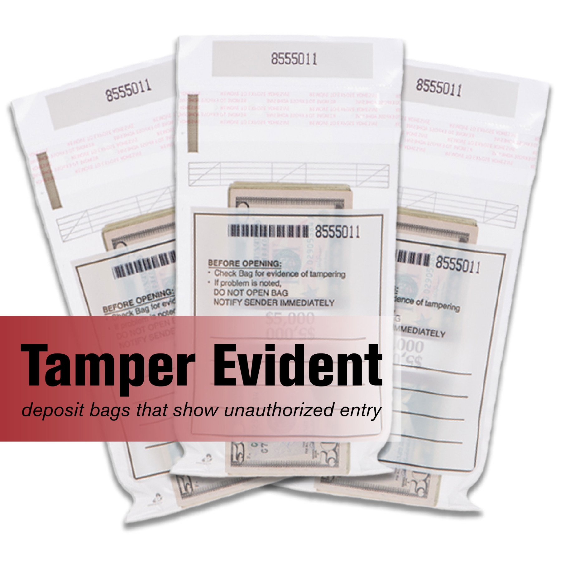 1 Strap Bags - 5W x 7-1/2H , Tamper Evident 