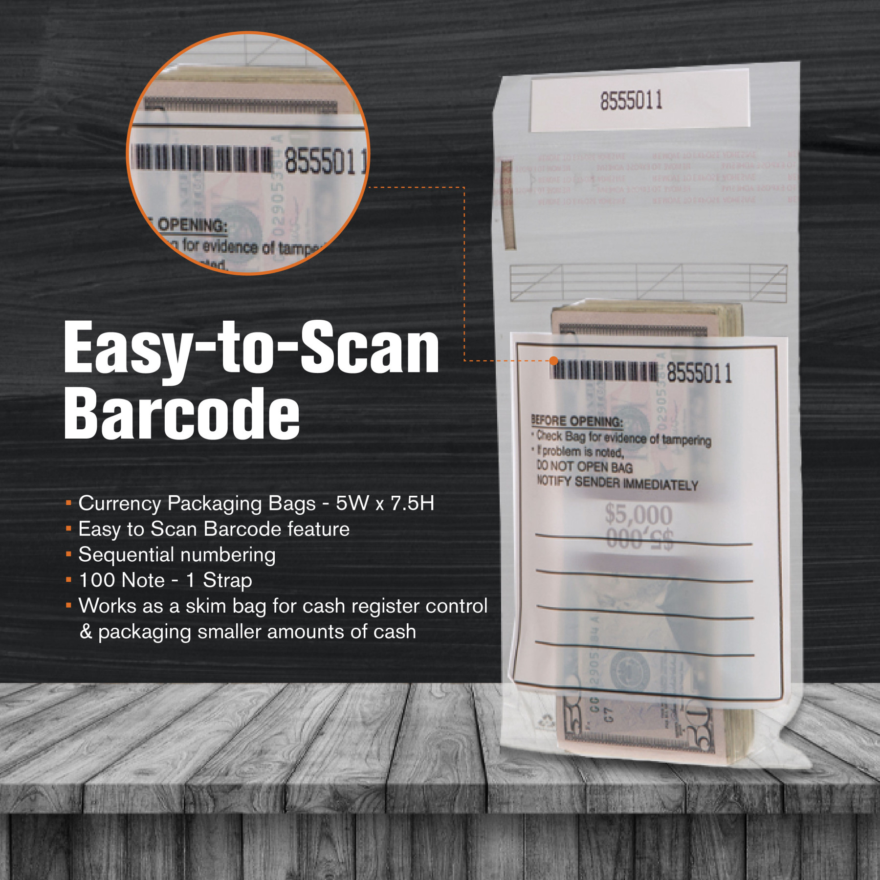 1 Strap Bags - 5W x 7-1/2H