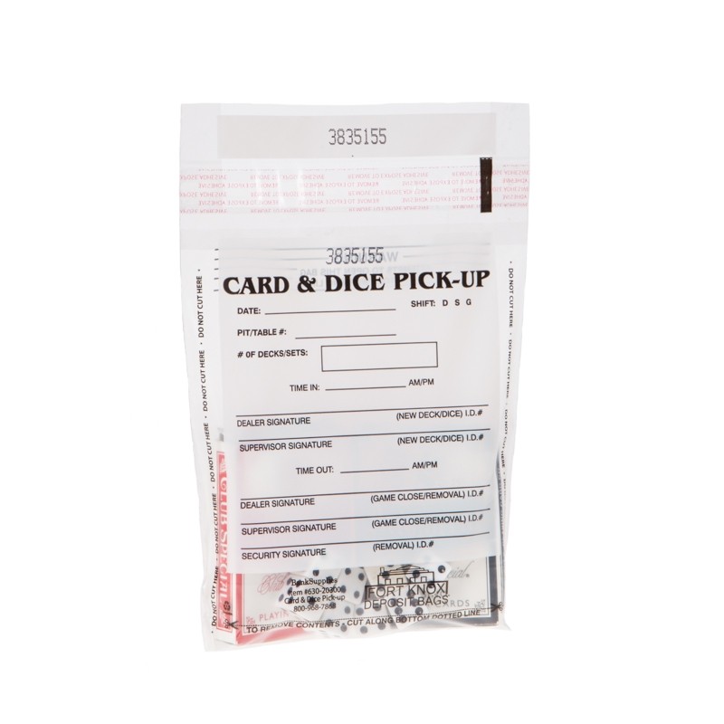 6-1/2W x 7-1/2H Tamper Evident Card, Tile and Dice Pickup Bags