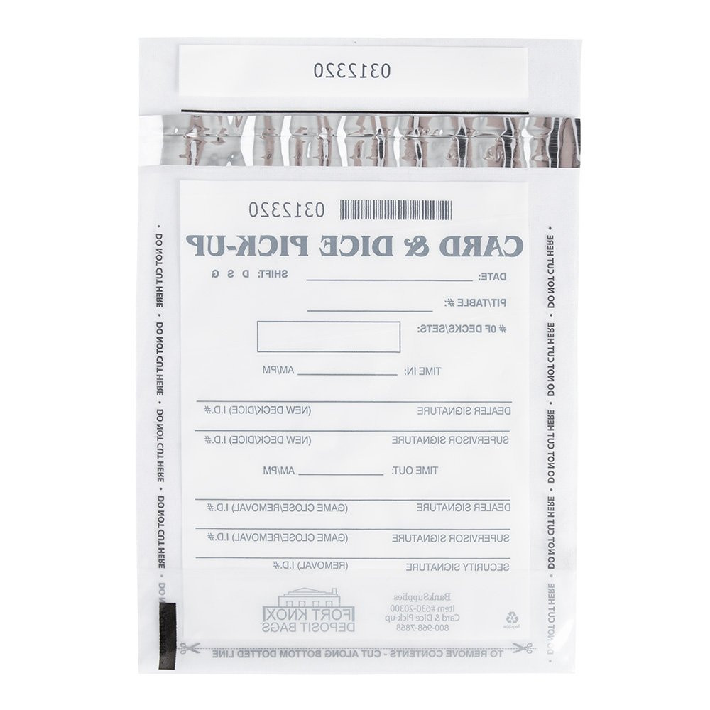 6-1/2W x 7-1/2H Tamper Evident Card, Tile and Dice Pickup Bag Displaying Back