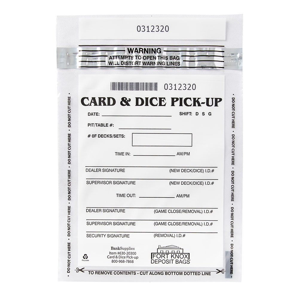 6-1/2W x 7-1/2H Tamper Evident Card, Tile and Dice Pickup Bag Displaying Front