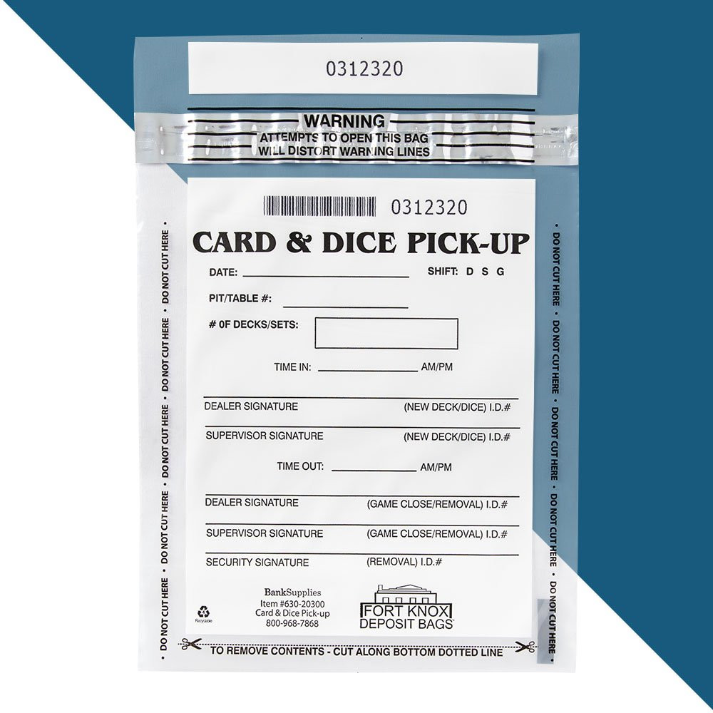 6-1/2W x 7-1/2H Tamper Evident Card, Tile and Dice Pickup Bag