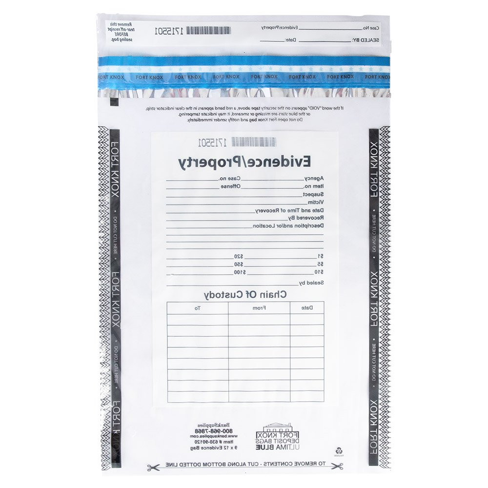 Tamper Evident Clear Breathable Evidence Bags - 9W x 12H - Back