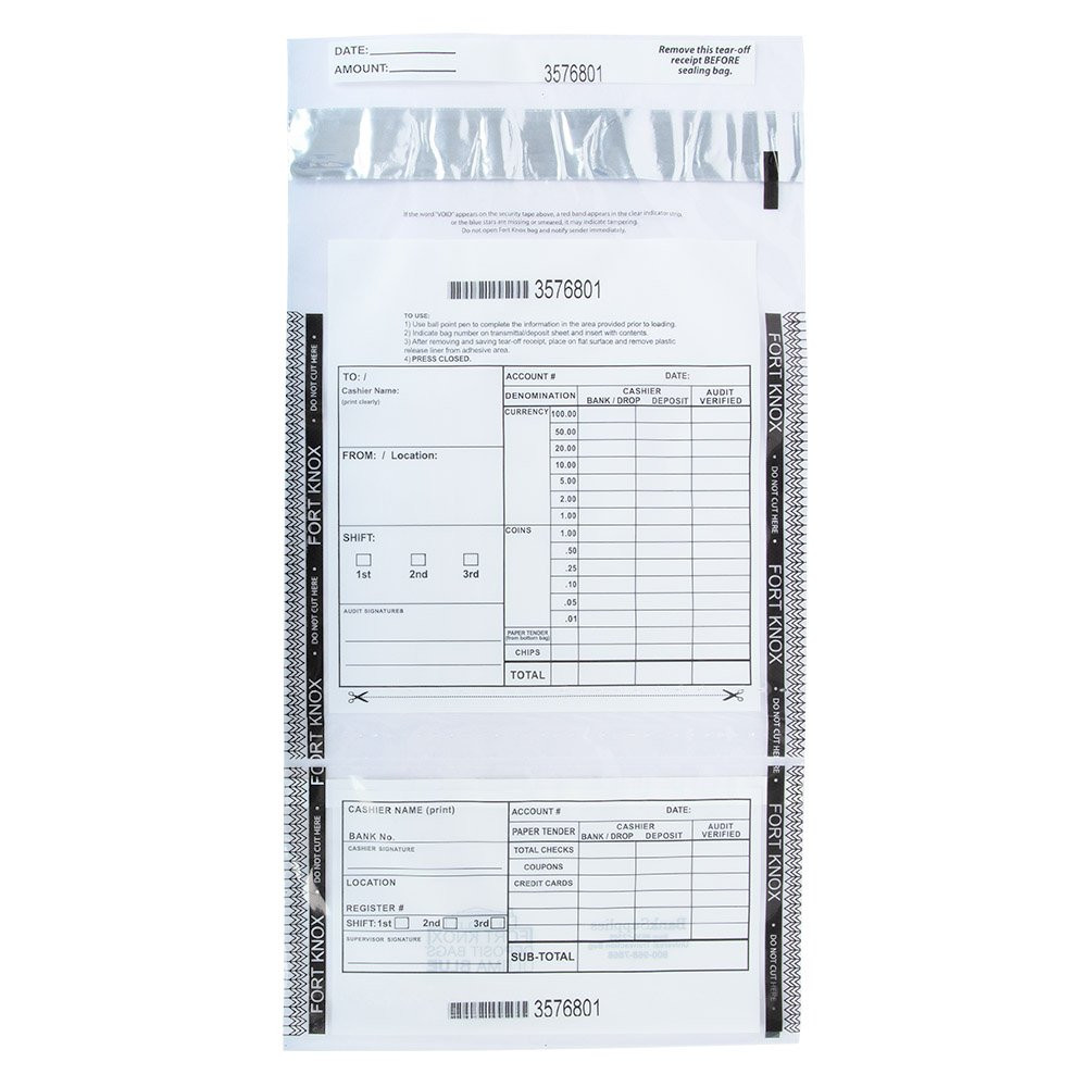 Front View Of 9W x 17-1/2H Ultima Blue® Clear Top-Bottom Deposit Bag