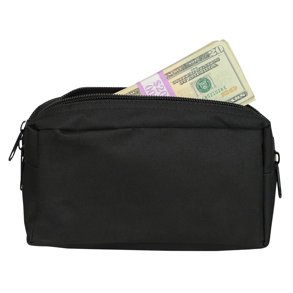 9W x 5H x 4D Casino Attendant Adjustable Belt Bag Shown With Money 