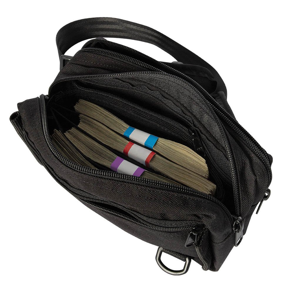 9W x 5H x 4D Casino Attendant Adjustable Belt Bag Shown In Use