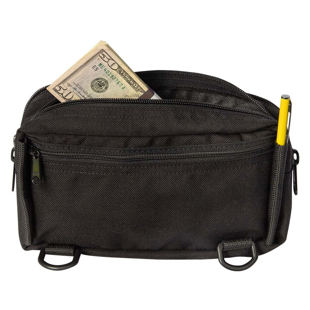 9W x 5H x 4D Casino Attendant Adjustable Belt Bag Shown In Use
