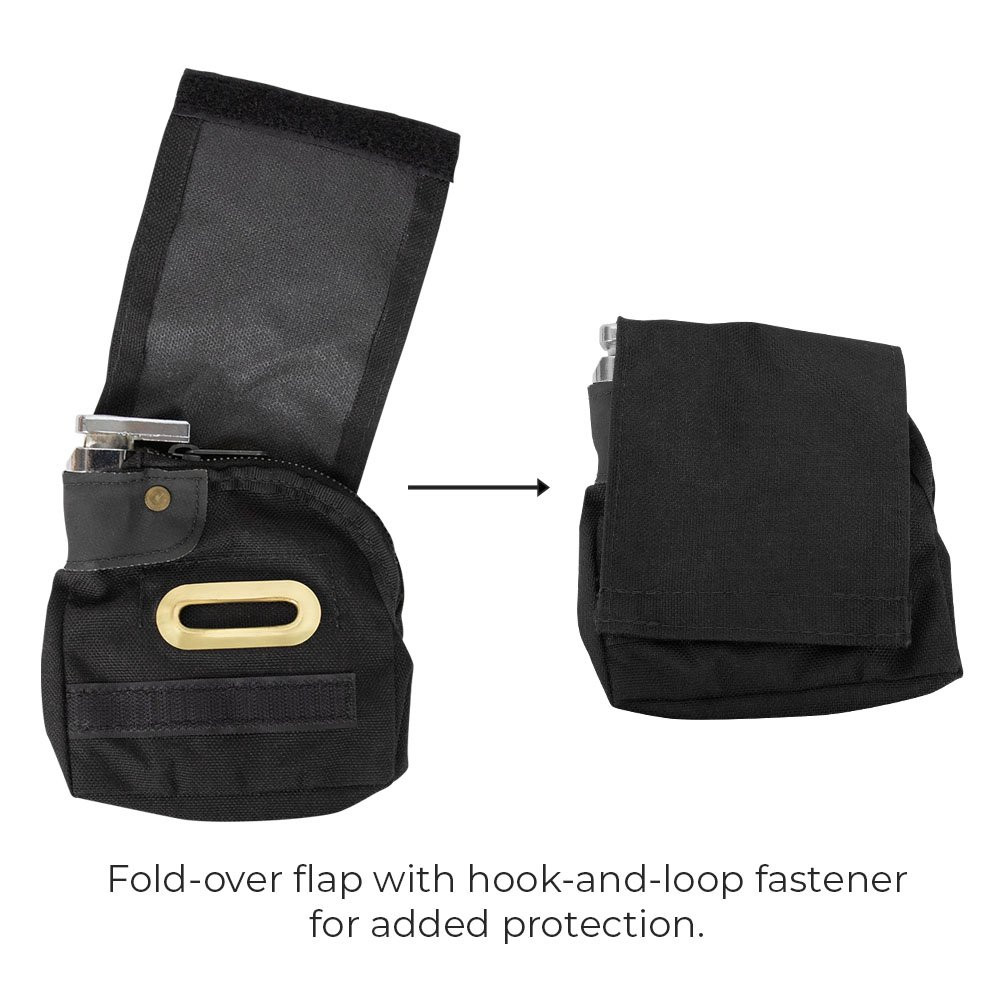 1000 Denier Nylon Security Tip Bag - 5W x 5H - Black - Keyed Alike fold over