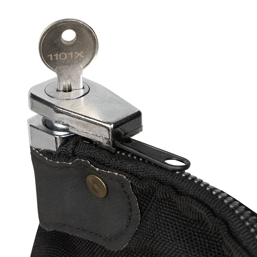 1000 Denier Nylon Security Tip Bag - 5W x 5H - Black - Keyed Alike lock