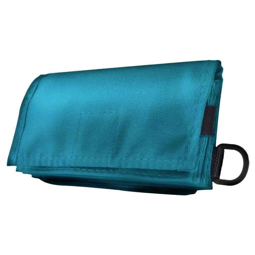 8W x 4H 1000D Nylon Belt Wallet Pouch with Hook & Loop Closure Being Shown In Teal