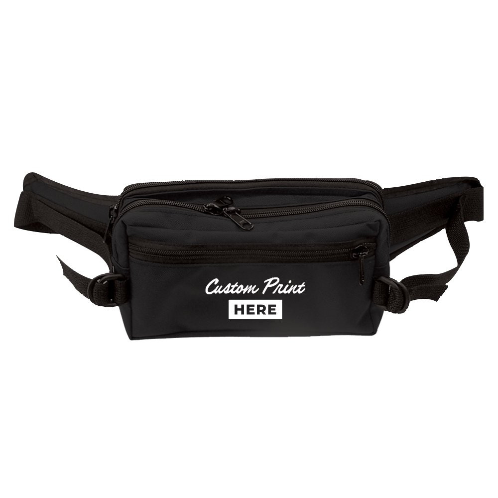 9W x 5H x 4D Casino Attendant Adjustable Belt Bag Shown With Imprint