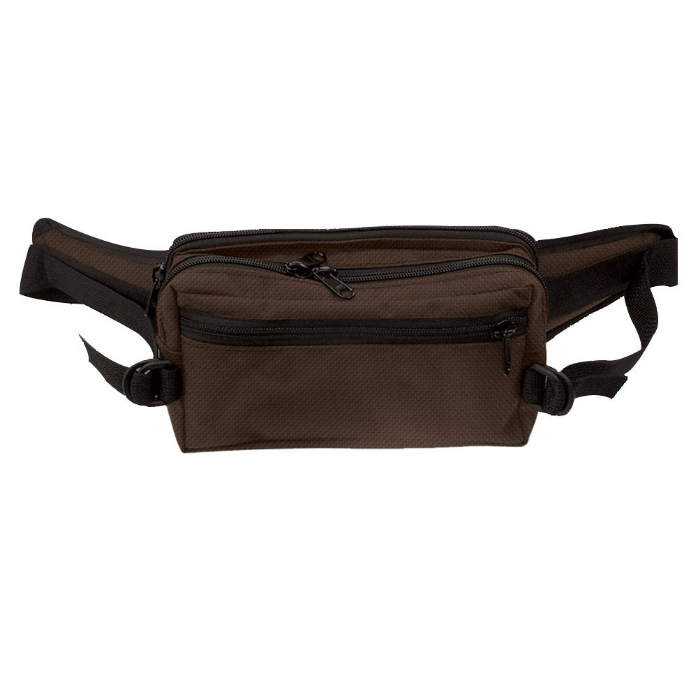 9W x 5H x 4D Casino Attendant Adjustable Belt Bag Shown In Brown
