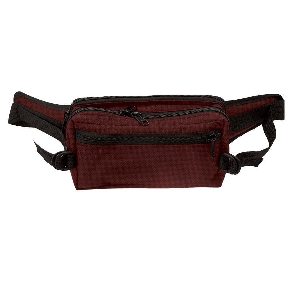 9W x 5H x 4D Casino Attendant Adjustable Belt Bag Shown In Burgundy