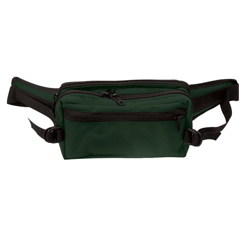 9W x 5H x 4D Casino Attendant Adjustable Belt Bag Shown In Forest Green