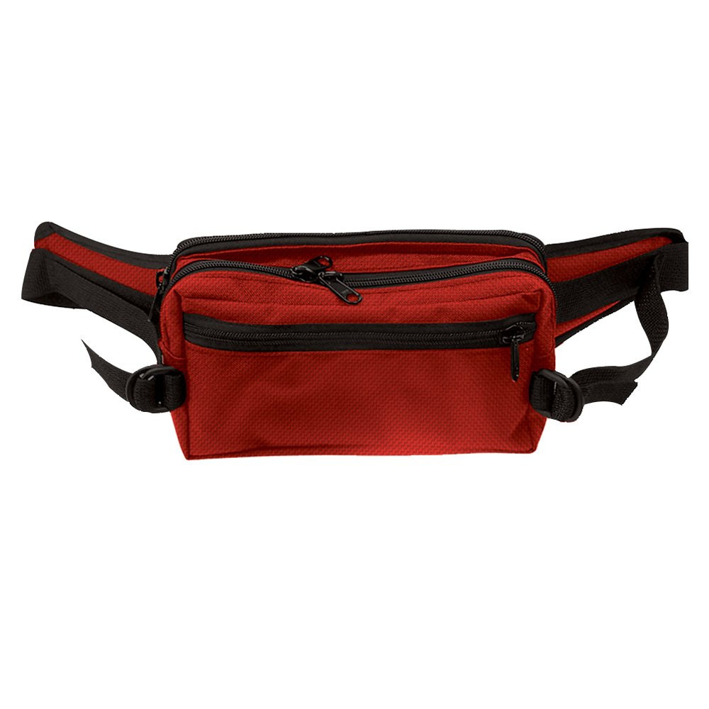 9W x 5H x 4D Casino Attendant Adjustable Belt Bag Shown In Red